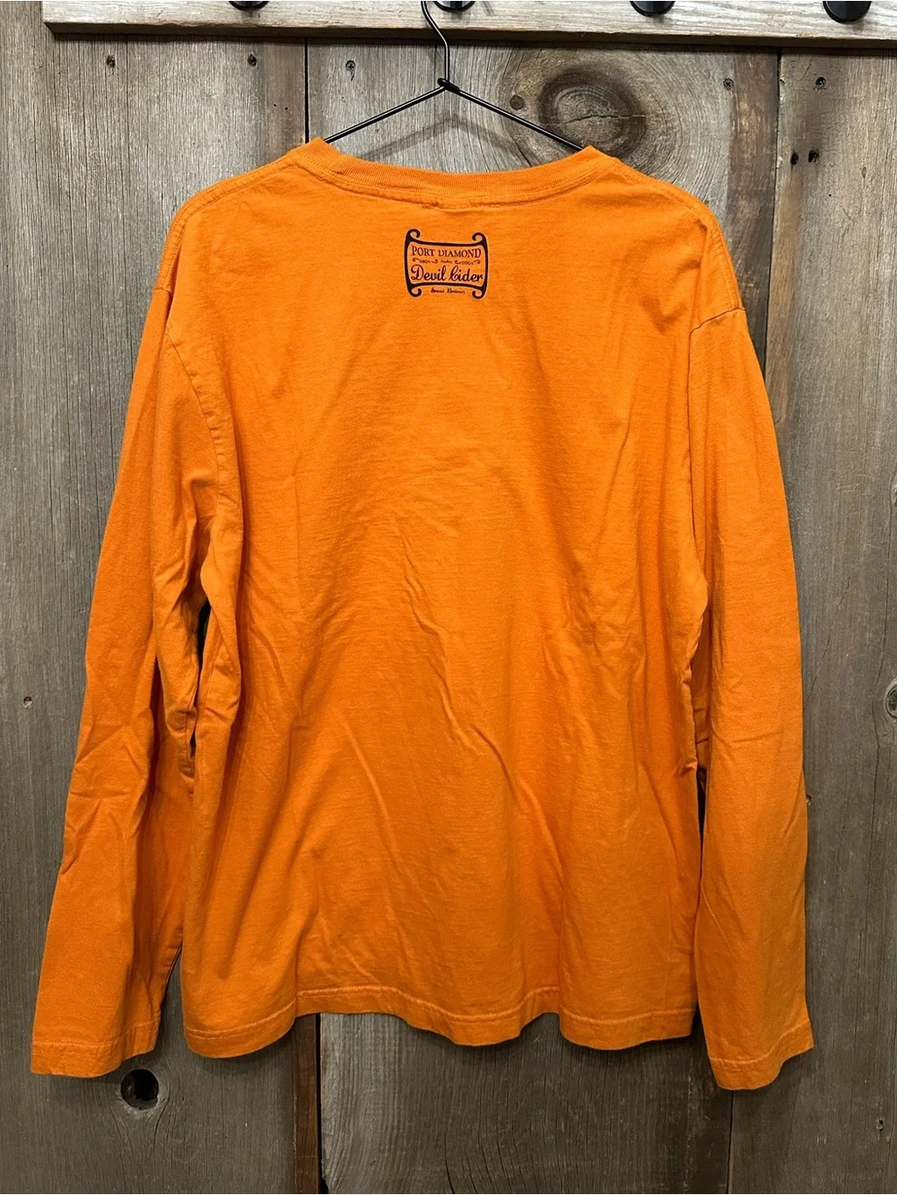 Y2K Old Navy Graphic Long Sleeve T-Shirt in Orange Size Large Men’s